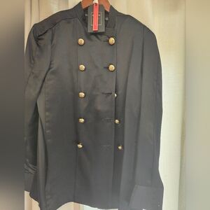 BalmainxHM Black Double-Breasted Coat